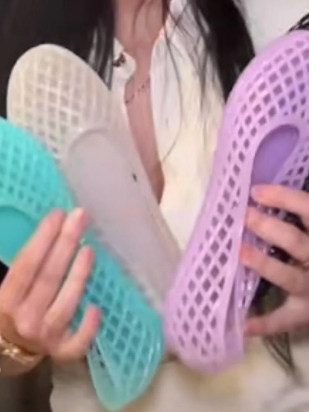Aldo Pastel Lilac Jelly Lattice Ballet Flats